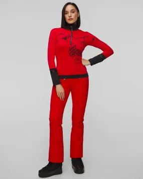 Women's red ski turtleneck Toni Sailer Amie Gondola 342325G-457