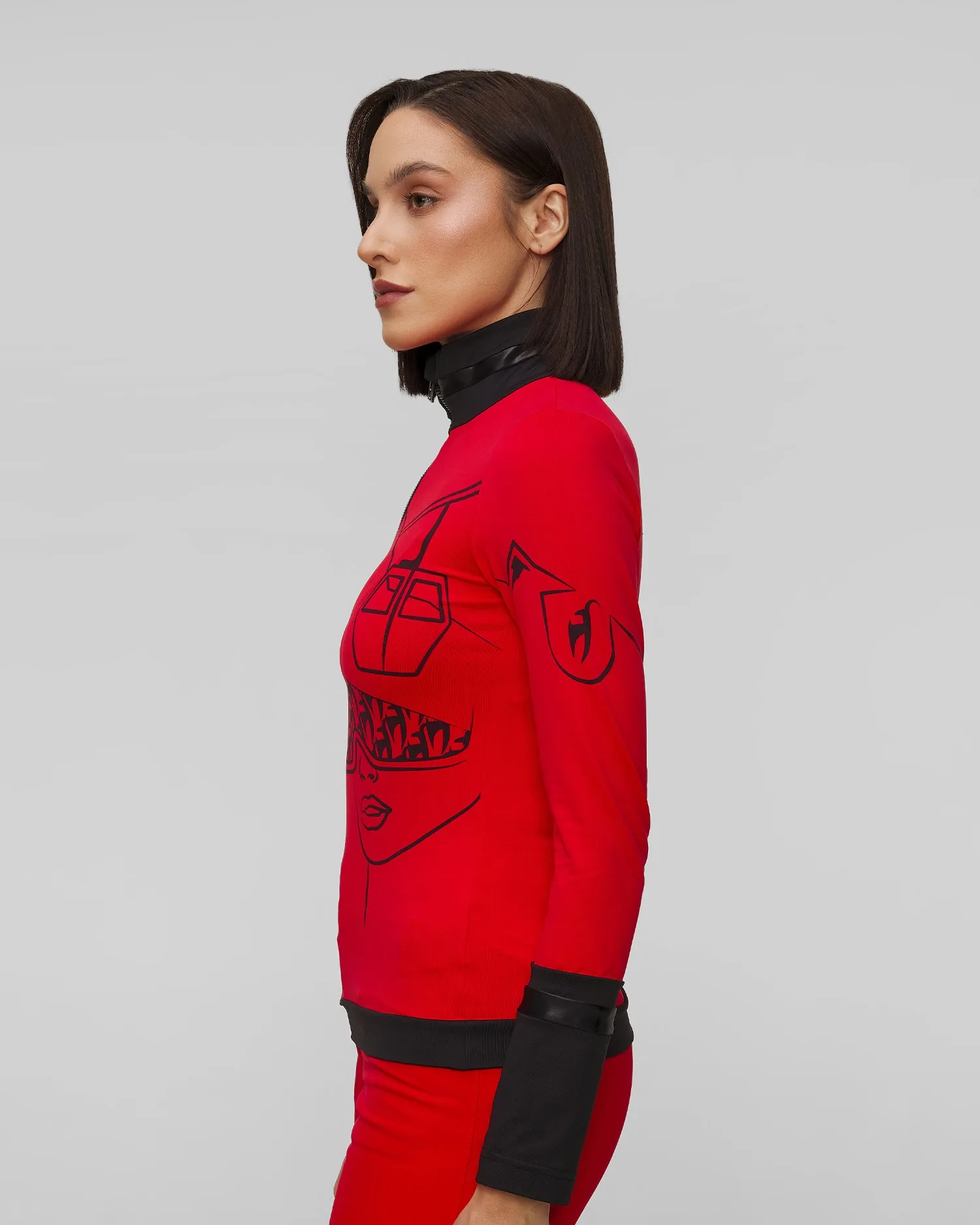 Women's red ski turtleneck Toni Sailer Amie Gondola 342325G-457