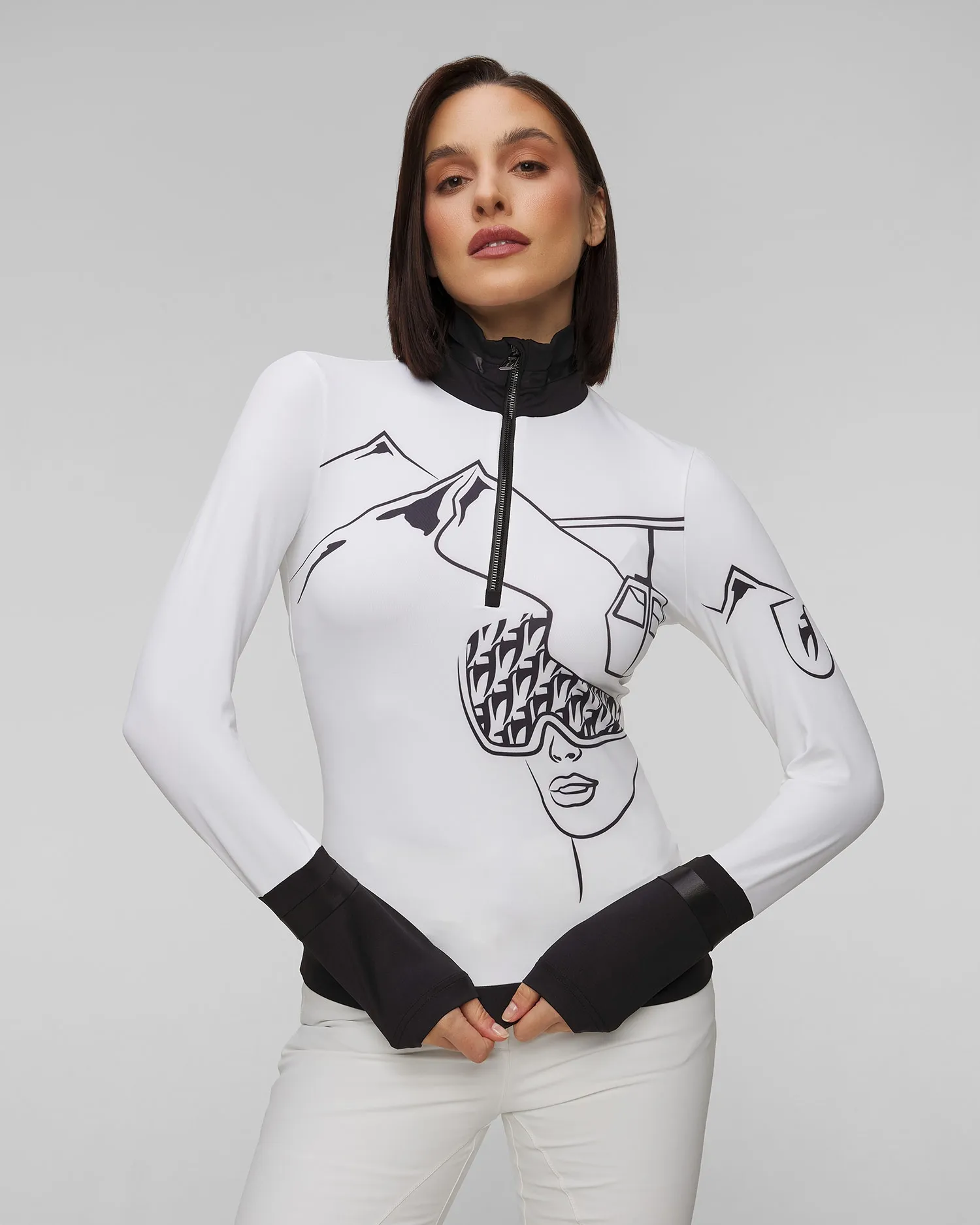 Women's white ski turtleneck Toni Sailer Amie Gondola 342325G-201