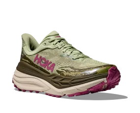 Women's Hoka Stinson 7 Color: Seed Green / Beet Root