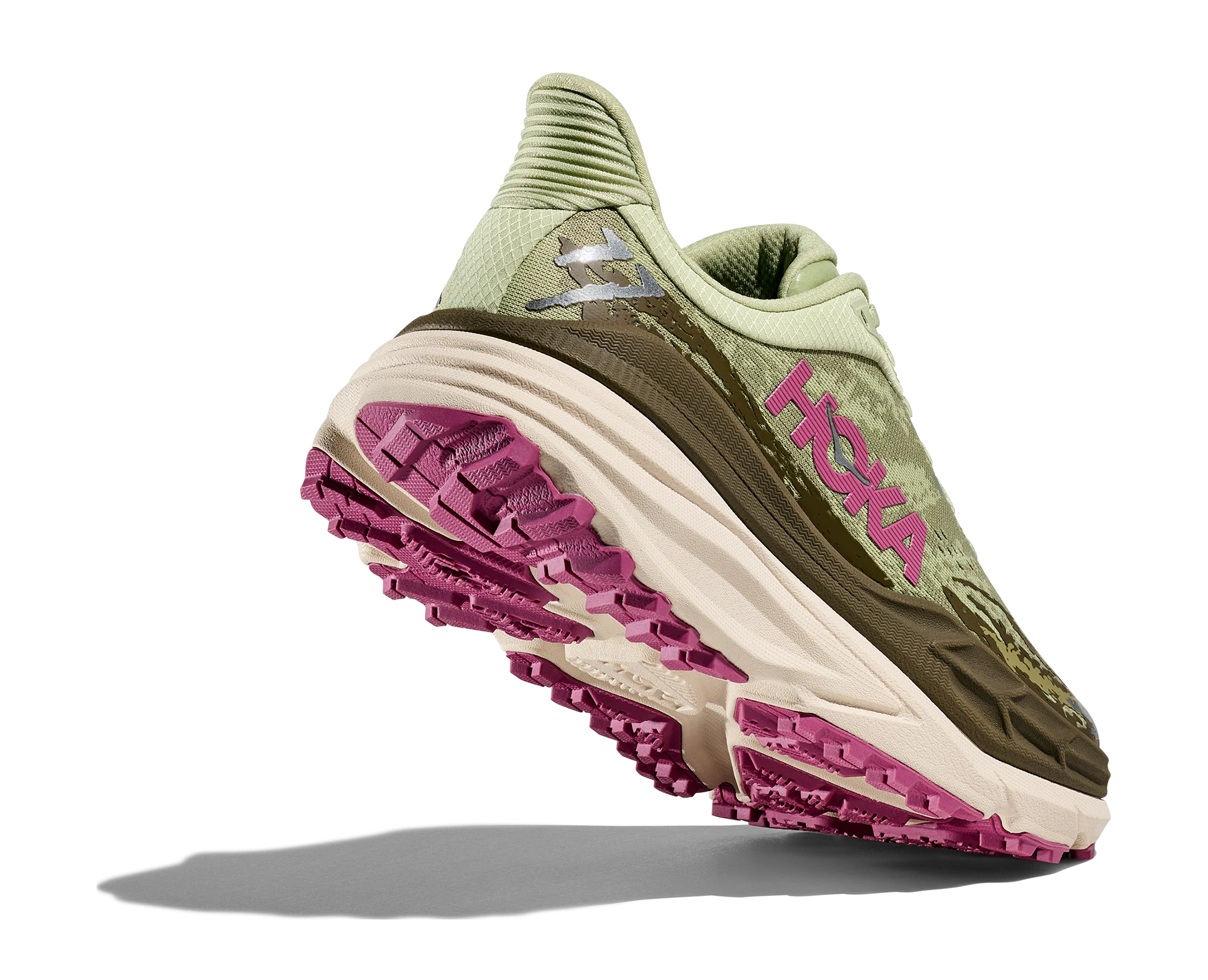 Women's Hoka Stinson 7 Color: Seed Green / Beet Root