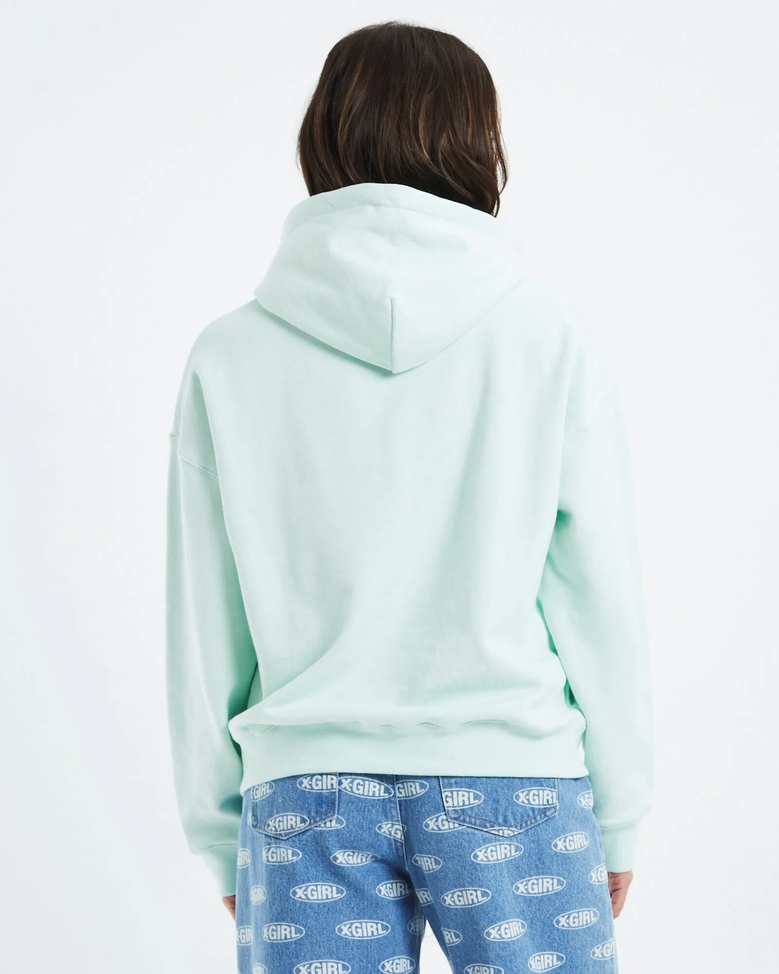 X-Girl Face Hoodie Mint Green